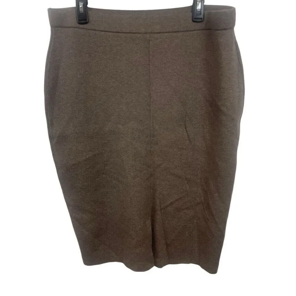 NWT J. Jill Sweater Skirt 160031 Cotton Nylon Viscose Rayon Mocha Heather Size L